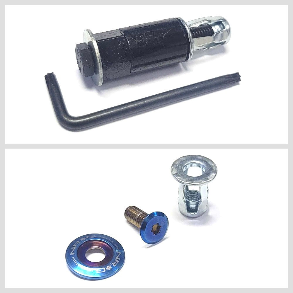 NRG 10PC Rivets for Plastic Bumper Trunk Fender Rivnut Titanium Burn Bolt Washer