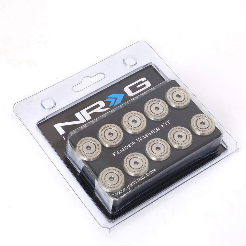 NRG 10PC Rivets for Plastic Bumper Fender Washer Stainless Steel/Silver Bolt-Washer-BuildFastCar