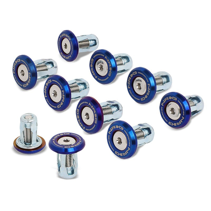 NRG 10PC Rivets for Plastic Bumper Trunk Fender Washer Titanium Burn/Silver Bolt-Washer-BuildFastCar