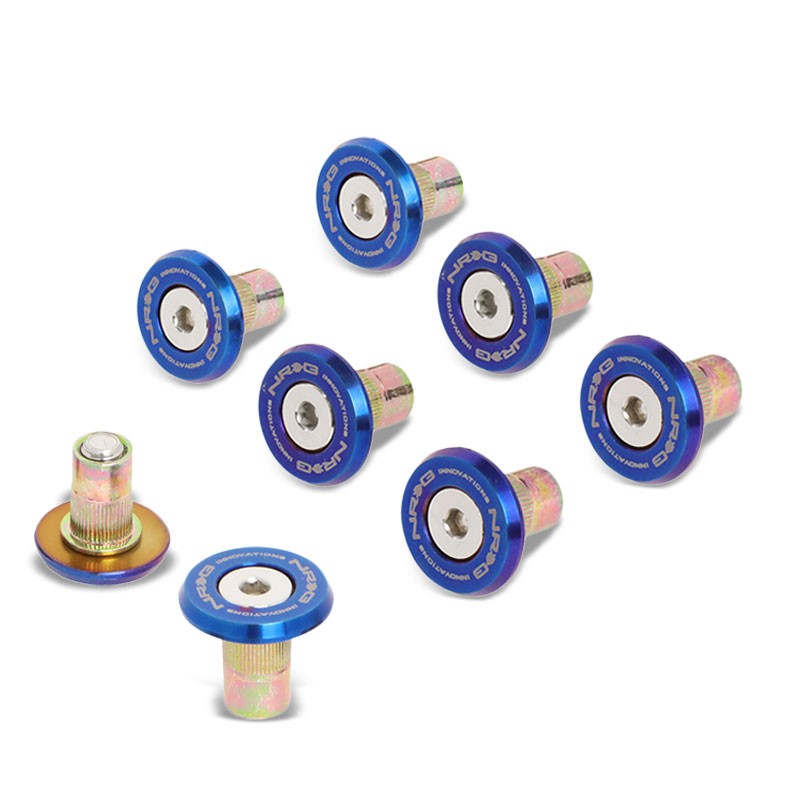 NRG 8PC Rivets for Metal Bumper Trunk Fender Washer Titanium Burn/Silver Bolt-Washer-BuildFastCar