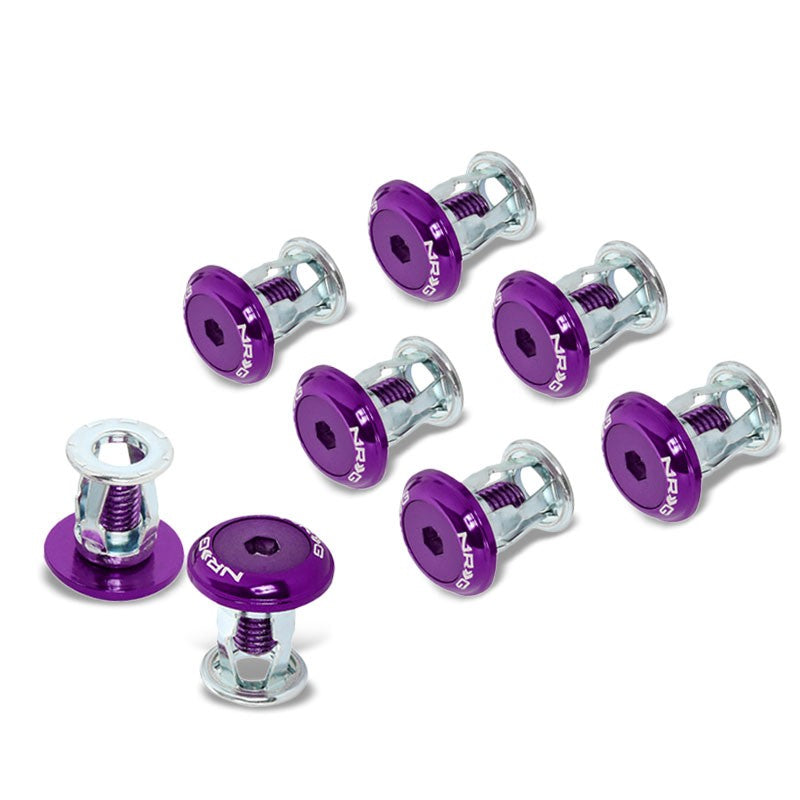 NRG 8PC Rivets 24MM Bumper Trunk Lids Fender Washer Purple Bolt Washer