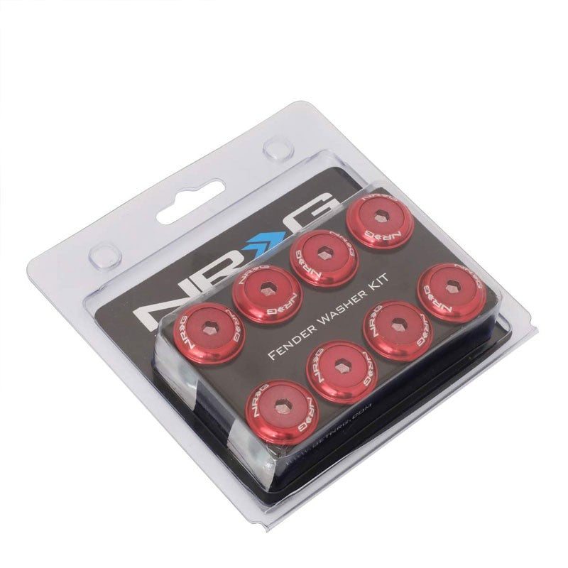 NRG 8PC Rivets for Plastic 20MM Bumper Trunk Lids Fender Washer Kit Red/Bolt-Washer-BuildFastCar