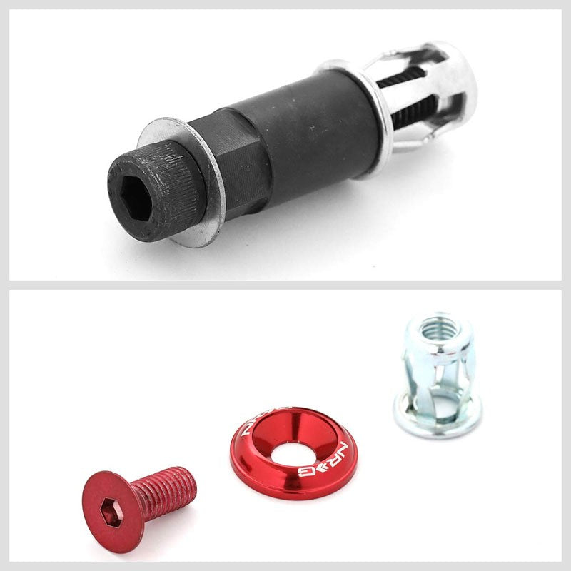 NRG 8PC Rivets for Plastic 20MM Bumper Trunk Lids Fender Washer Kit Red/Bolt-Washer-BuildFastCar