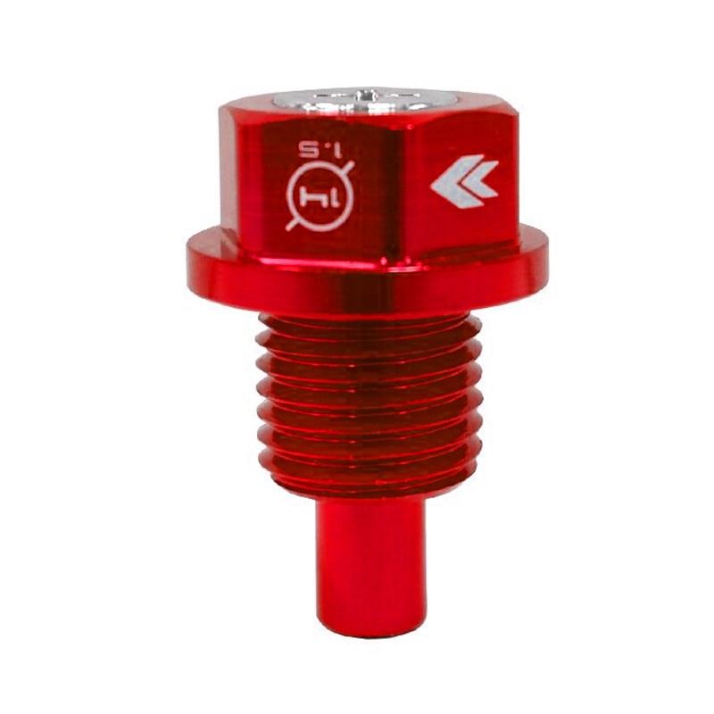 M14 x 1.5 Red Aluminum 5000 Gauss Magnetic Oil Drain Plug For Acura/Dodge/Honda-Performance-BuildFastCar