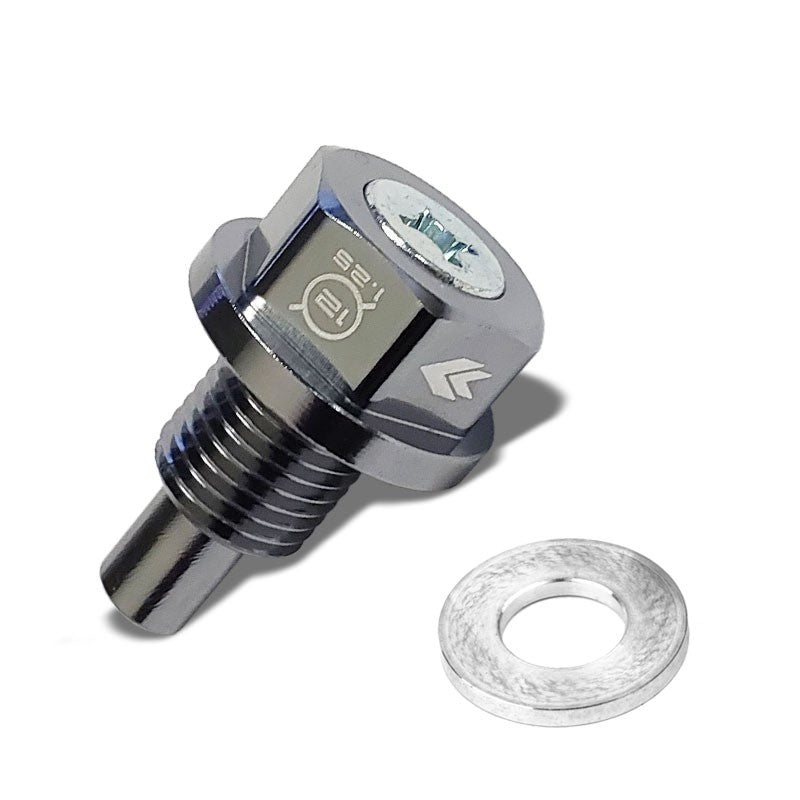 M12 x 1.25 Gun Metal Aluminum 5000 Gauss Magnetic Oil Drain Plug For Infiniti-Performance-BuildFastCar