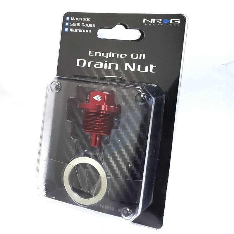 M20 x 1.5 NRG Red Aluminum 5000 Gauss Magnetic Oil Drain Plug For Subaru-Performance-BuildFastCar