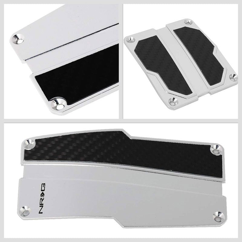 NRG NRG-PDL-100SL Brake/Gas/Clutch Manual MT Race Foot Pedal Plates Cover Set-Pedals & Pads-BuildFastCar
