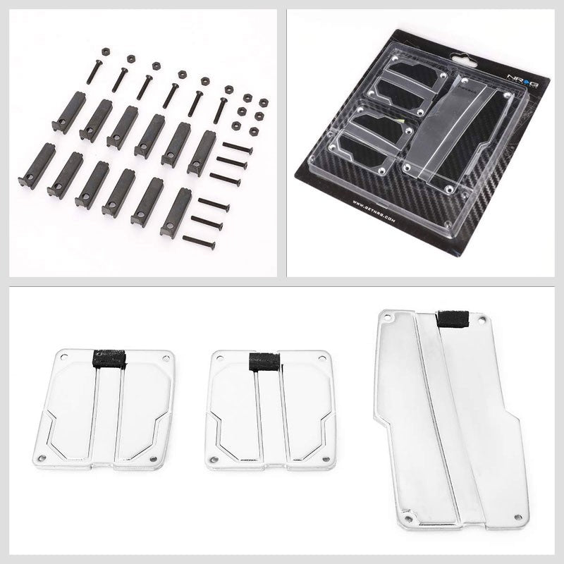 NRG NRG-PDL-100SL Brake/Gas/Clutch Manual MT Race Foot Pedal Plates Cover Set-Pedals & Pads-BuildFastCar