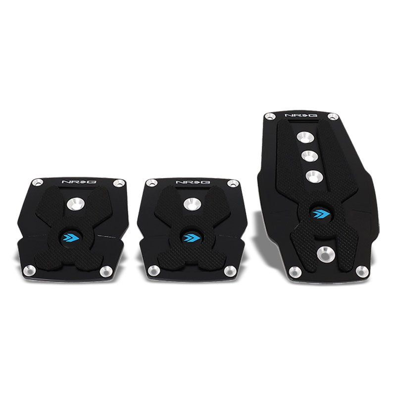 NRG NRG-PDL-200BK Brake/Gas/Clutch Manual MT Race Foot Pedal Plates Cover Set-Pedals & Pads-BuildFastCar