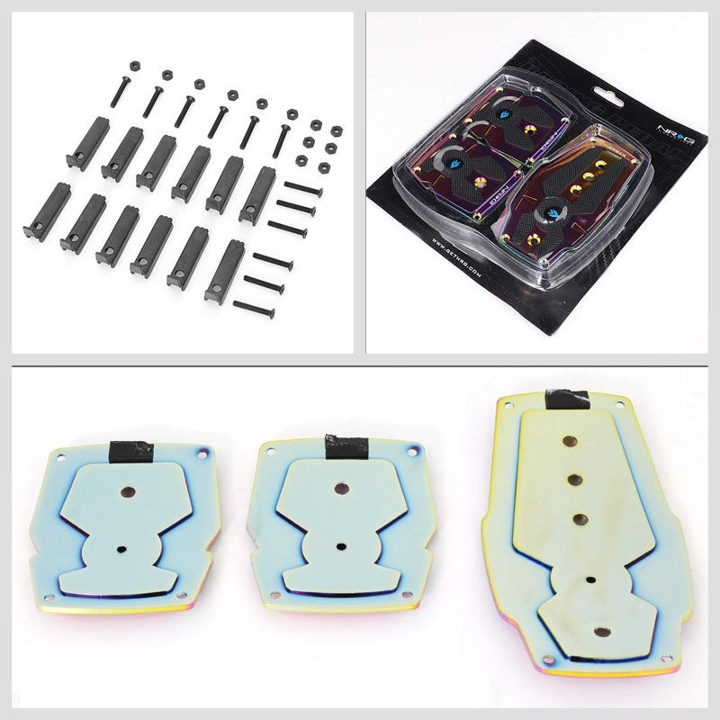 NRG NRG-PDL-200MC Brake/Gas/Clutch Manual MT Race Foot Pedal Plates Cover Set-Pedals & Pads-BuildFastCar
