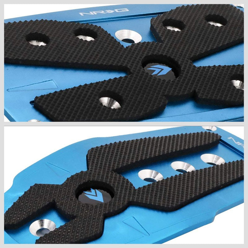 NRG NRG-PDL-250BL Brake/Gas Automatic AT Blue/Black Foot Pedal Plates Cover Set-Pedals & Pads-BuildFastCar