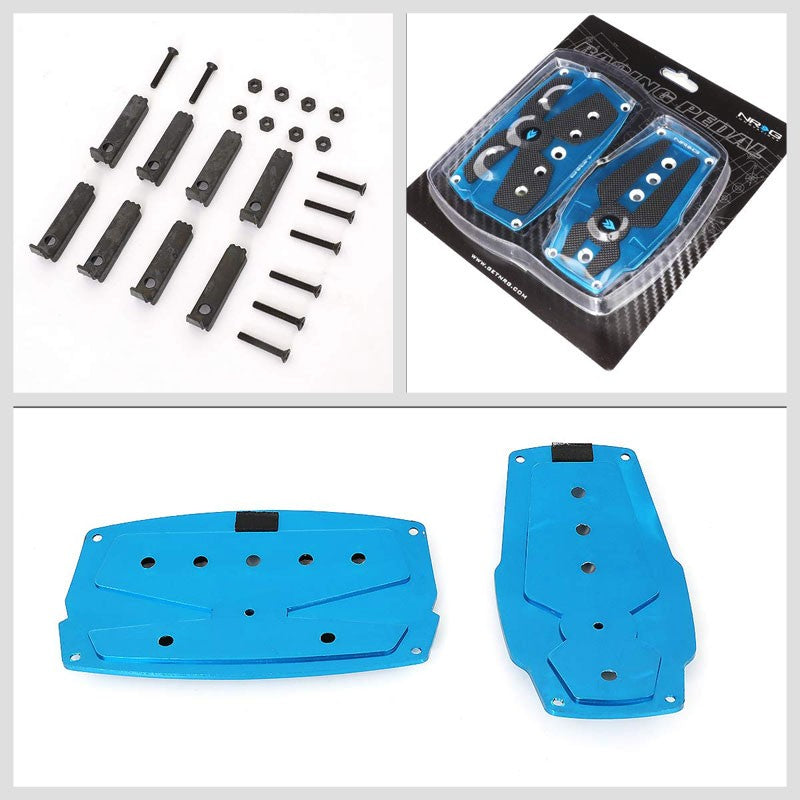 NRG NRG-PDL-250BL Brake/Gas Automatic AT Blue/Black Foot Pedal Plates Cover Set-Pedals & Pads-BuildFastCar