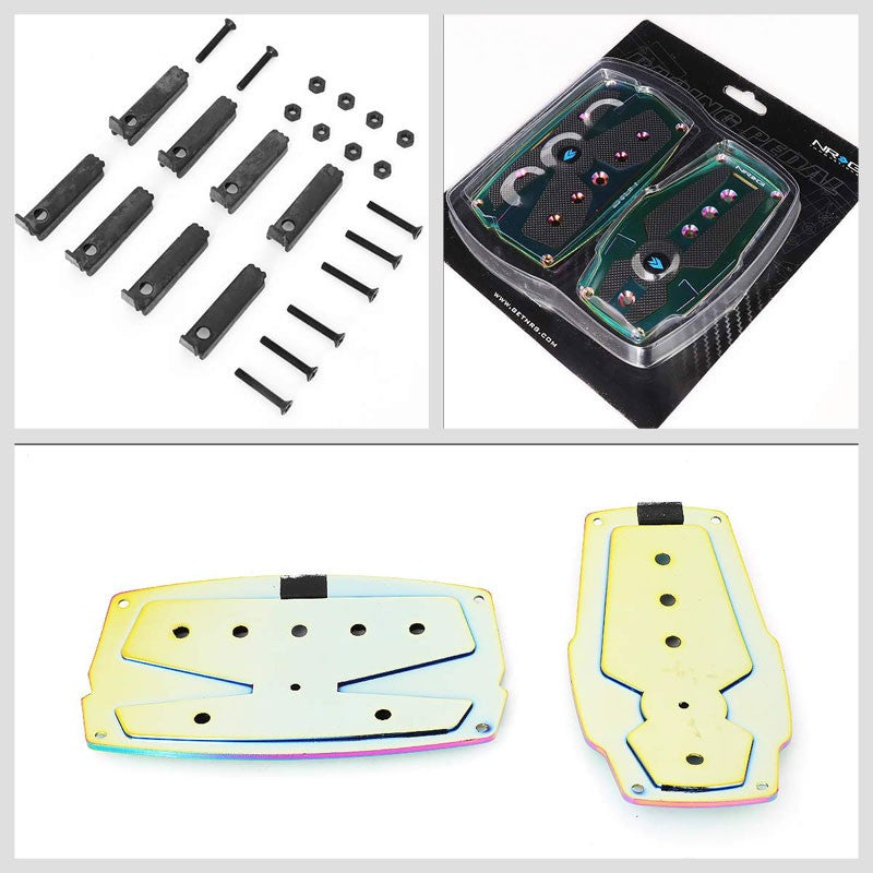 NRG NRG-PDL-250MC Brake/Gas Automatic AT Neo Chrome Foot Pedal Plates Cover Set-Pedals & Pads-BuildFastCar