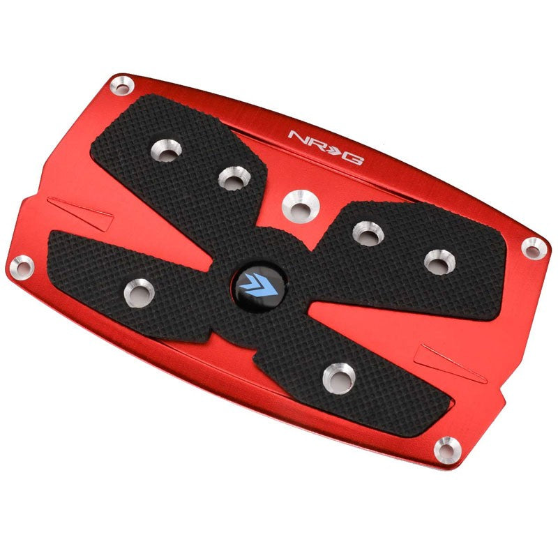 NRG NRG-PDL-250RD Brake/Gas Automatic AT Red Black Foot Pedal Plates Cover Set-Pedals & Pads-BuildFastCar