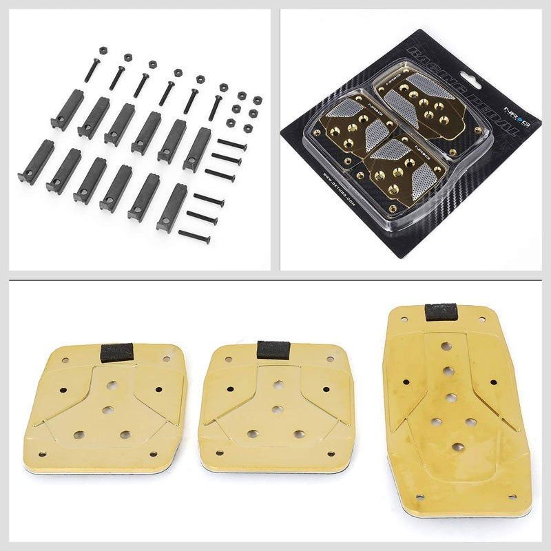 NRG NRG-PDL-400CG Brake/Gas/Clutch Manual MT Race Foot Pedal Plates Cover Set-Pedals & Pads-BuildFastCar