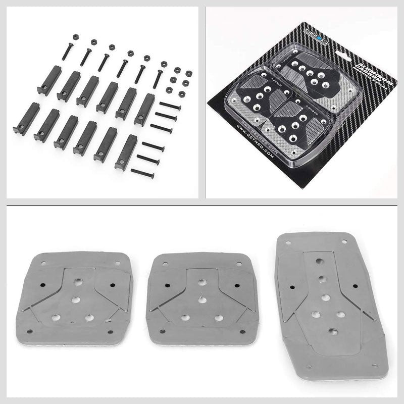 NRG NRG-PDL-400GM Brake/Gas/Clutch Manual MT Race Foot Pedal Plates Cover Set-Pedals & Pads-BuildFastCar