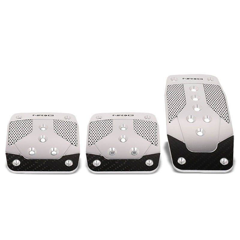 NRG NRG-PDL-400SL Brake/Gas/Clutch Manual MT Race Foot Pedal Plates Cover Set-Pedals & Pads-BuildFastCar