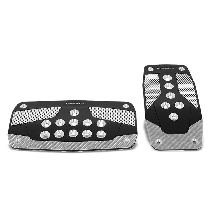 NRG NRG-PDL-450BK Brake/Gas Automatic AT Black/SL Carbon Foot Pedal Plates Cover-Pedals & Pads-BuildFastCar