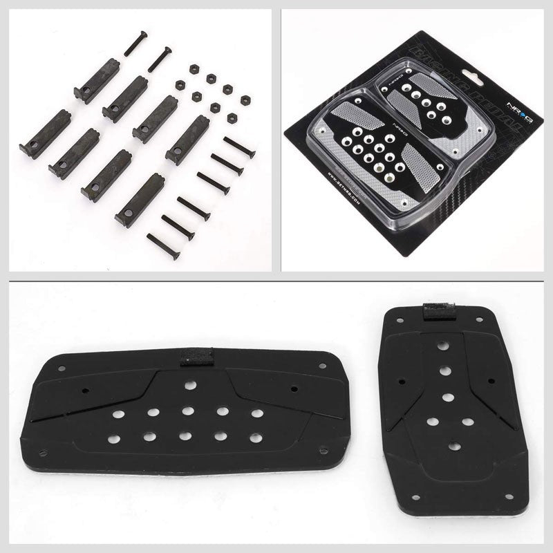 NRG NRG-PDL-450BK Brake/Gas Automatic AT Black/SL Carbon Foot Pedal Plates Cover-Pedals & Pads-BuildFastCar