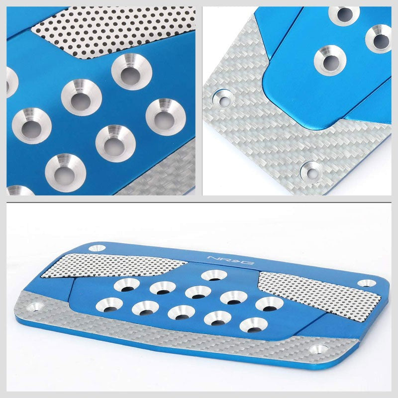NRG NRG-PDL-450BL Brake/Gas Automatic AT Blue/Carbon Foot Pedal Plates Cover Set-Pedals & Pads-BuildFastCar