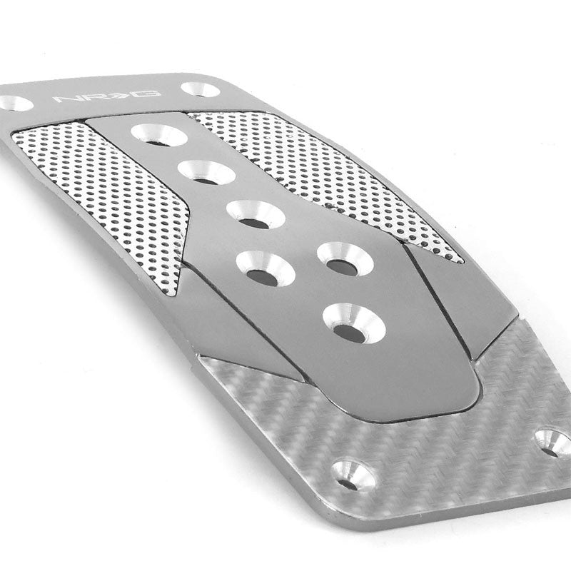 NRG NRG-PDL-450GM Brake/Gas Automatic AT Gunmetal/SL Carbon Pedal Plates Cover-Pedals & Pads-BuildFastCar