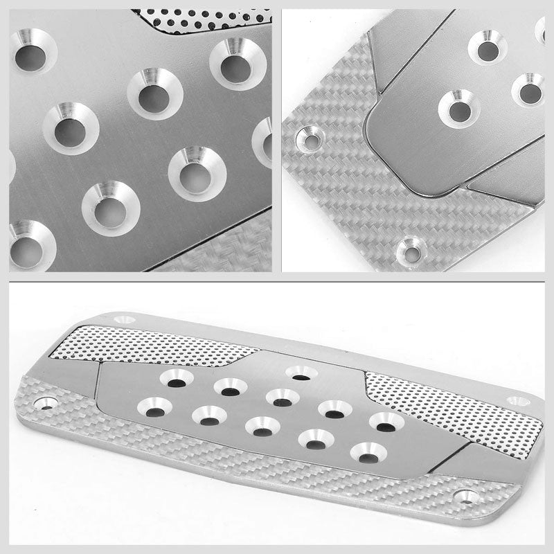 NRG NRG-PDL-450GM Brake/Gas Automatic AT Gunmetal/SL Carbon Pedal Plates Cover-Pedals & Pads-BuildFastCar