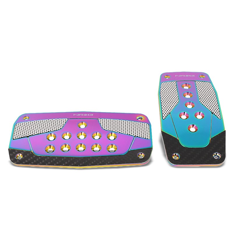 NRG NRG-PDL-450MC Brake/Gas Automatic AT Neochrome Race Foot Pedal Plates Cover-Pedals & Pads-BuildFastCar
