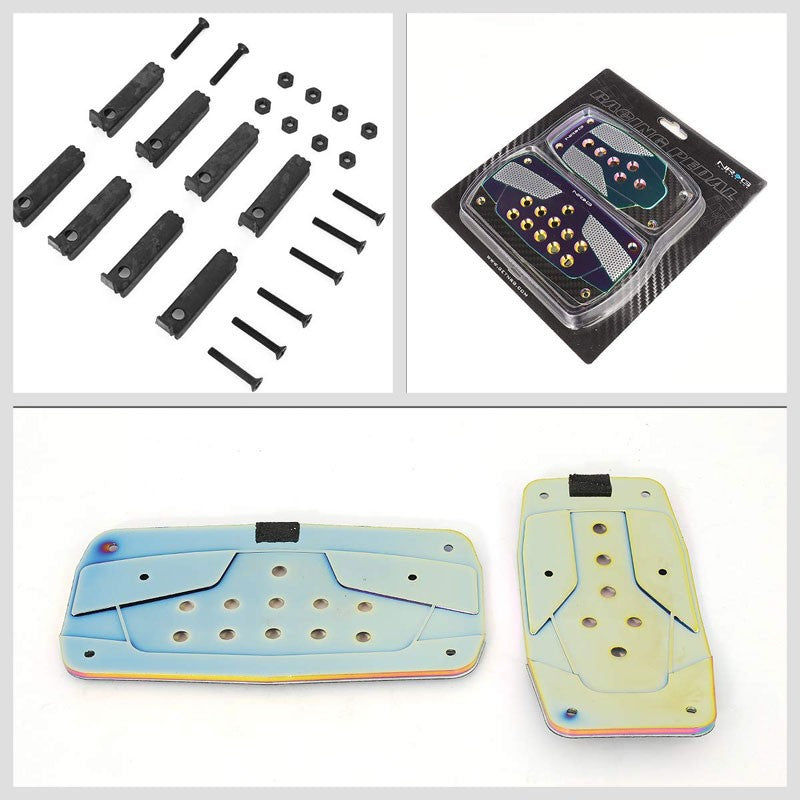 NRG NRG-PDL-450MC Brake/Gas Automatic AT Neochrome Race Foot Pedal Plates Cover-Pedals & Pads-BuildFastCar