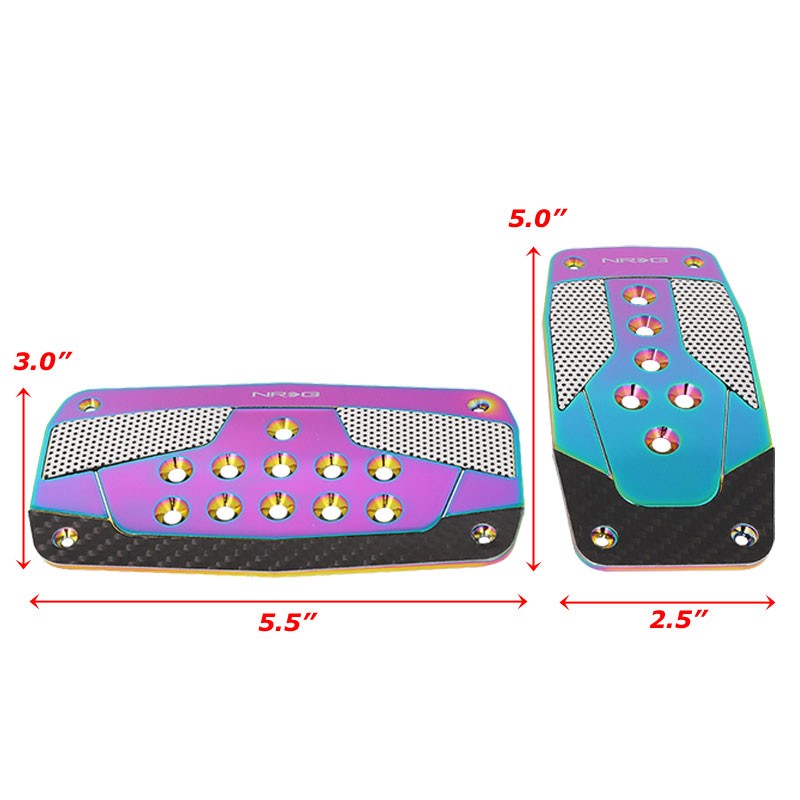NRG NRG-PDL-450MC Brake/Gas Automatic AT Neochrome Race Foot Pedal Plates Cover