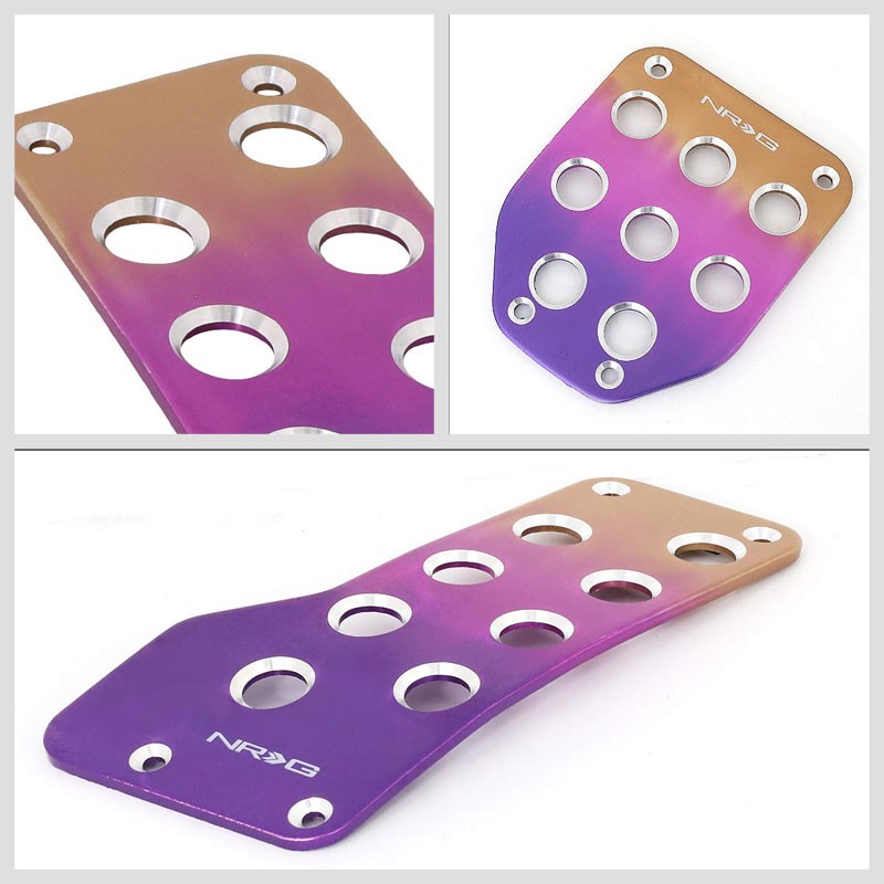 NRG NRG-PDL-500PT Brake/Gas/Clutch Manual Purple/Titanium Fade Pedal Plate Cover-Pedals & Pads-BuildFastCar