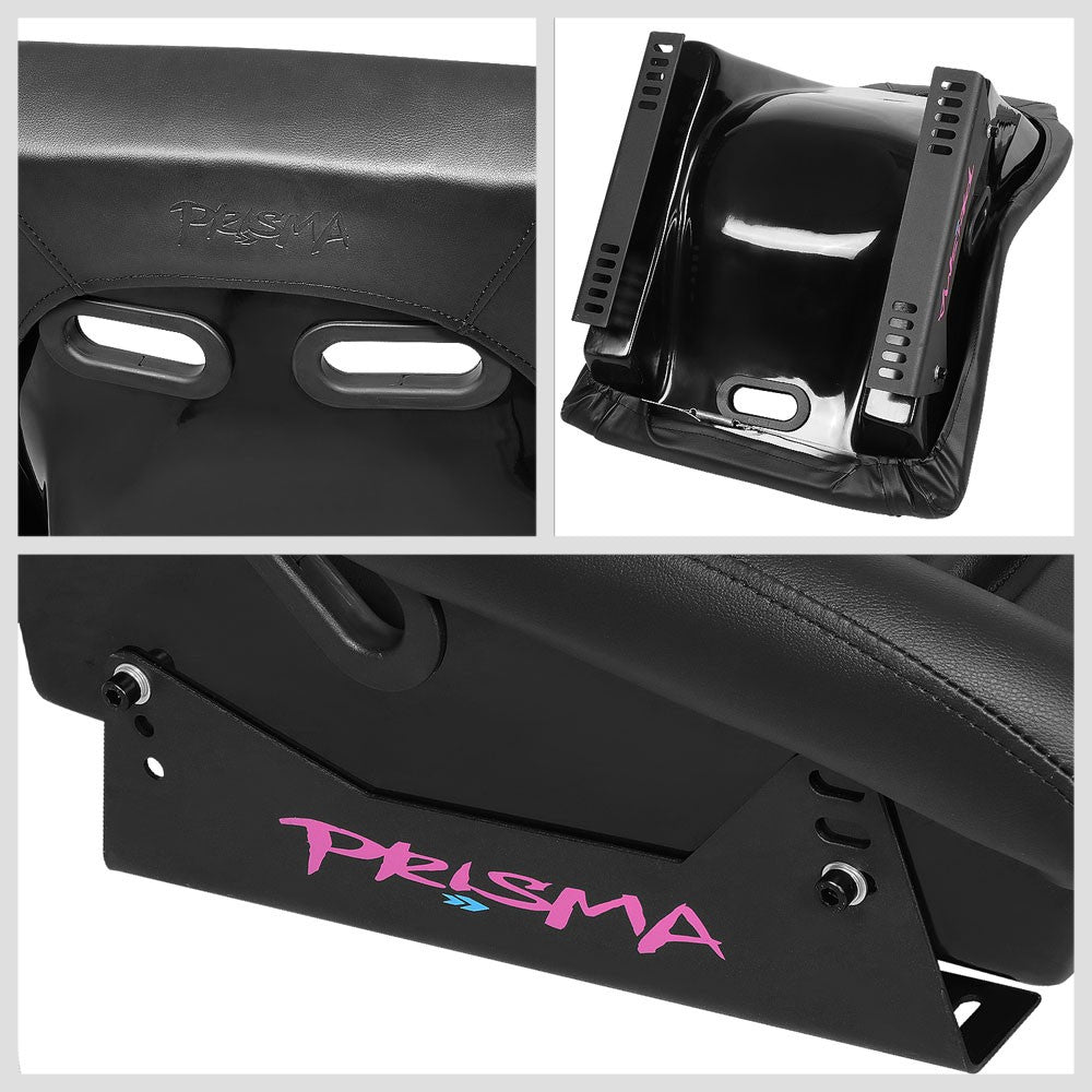 NRG PRI-100BK-MIDNIGHT GT Retro PRISMA Fixed Bucket Racing Seat Black NRG-PRI-100BK-MIDNIGHT