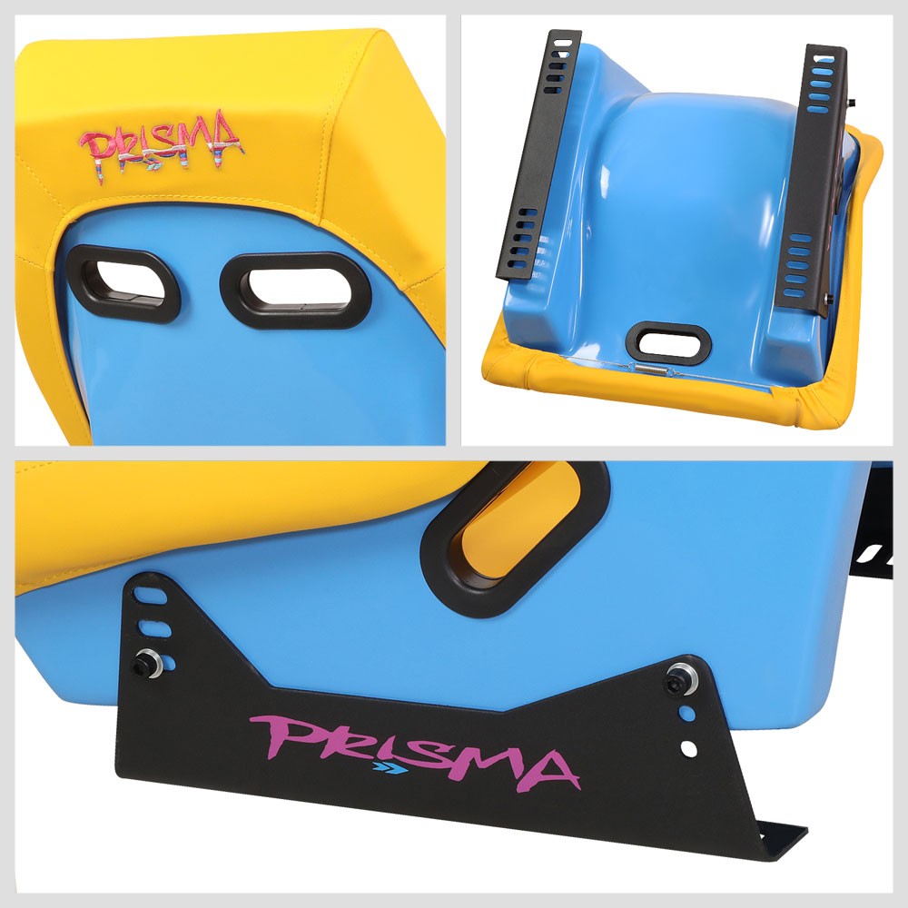 NRG PRI-100YL-OASIS GT Retro PRISMA Fixed Bucket Racing Seat Yellow NRG-PRI-100YL-OASIS