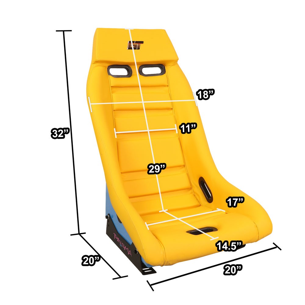 NRG PRI-100YL-OASIS GT Retro PRISMA Fixed Bucket Racing Seat Yellow NRG-PRI-100YL-OASIS