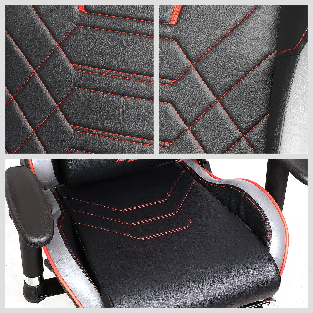 NRG RSC-G100RD Black/Red Cobra Pattern Raceing Style Office Gaming Chair Seat