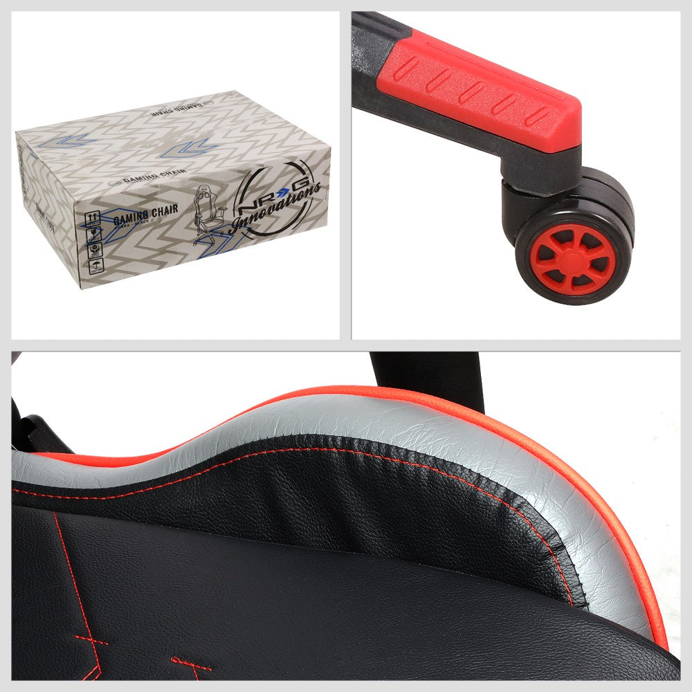 NRG RSC-G100RD Black/Red Cobra Pattern Raceing Style Office Gaming Chair Seat