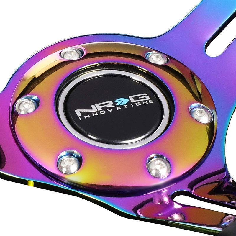 Leather/Neo Chrome Slit Holes 350mm 3" Deep RST-018R-MCBS NRG Steering Wheel-Interior-BuildFastCar