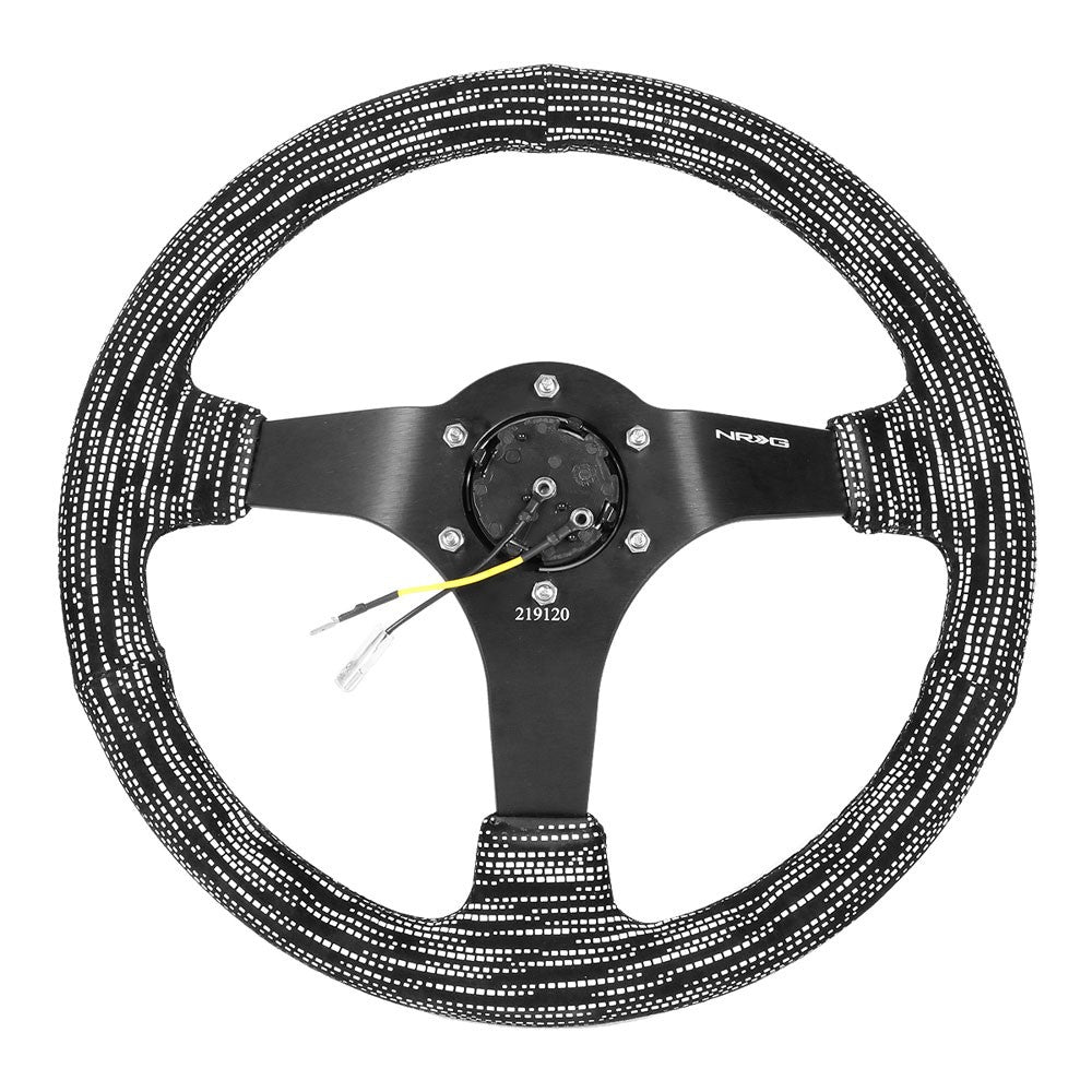 NRG RST-036MB-SA-H 350mm 3" Deep Dish 3 Spoke Black Micro Fiber Steering Wheel