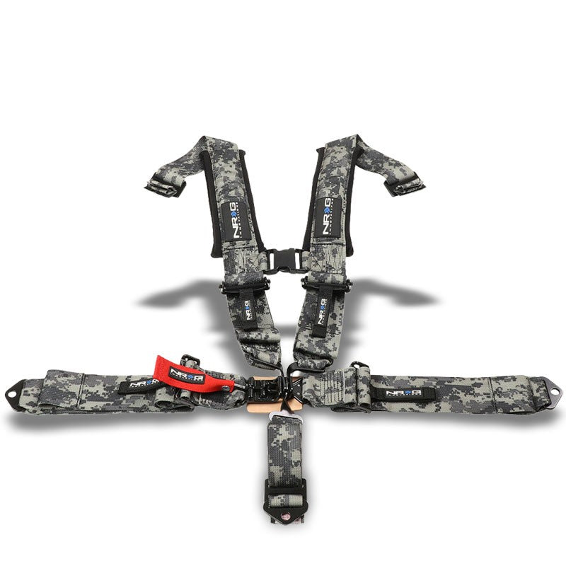 NRG SBH-5PCDCAMO-GY-620 5P Latch Link Digital Camo SFI 16.1 Seat Belt Harness-Seats & Components-BuildFastCar