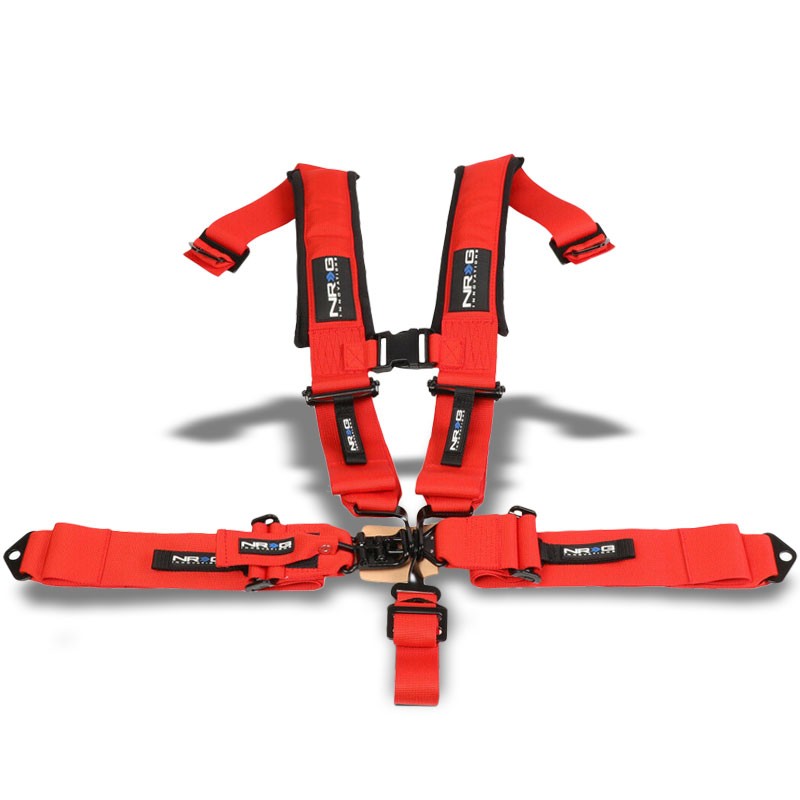 NRG SBH-5PCRD-620 5P Latch Link Red SFI 16.1 Racing Seat Belt Harness Cushion-Seats & Components-BuildFastCar