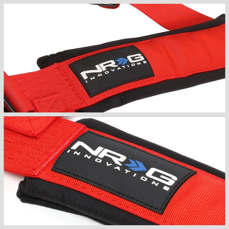 NRG SBH-5PCRD-620 5P Latch Link Red SFI 16.1 Racing Seat Belt Harness Cushion-Seats & Components-BuildFastCar