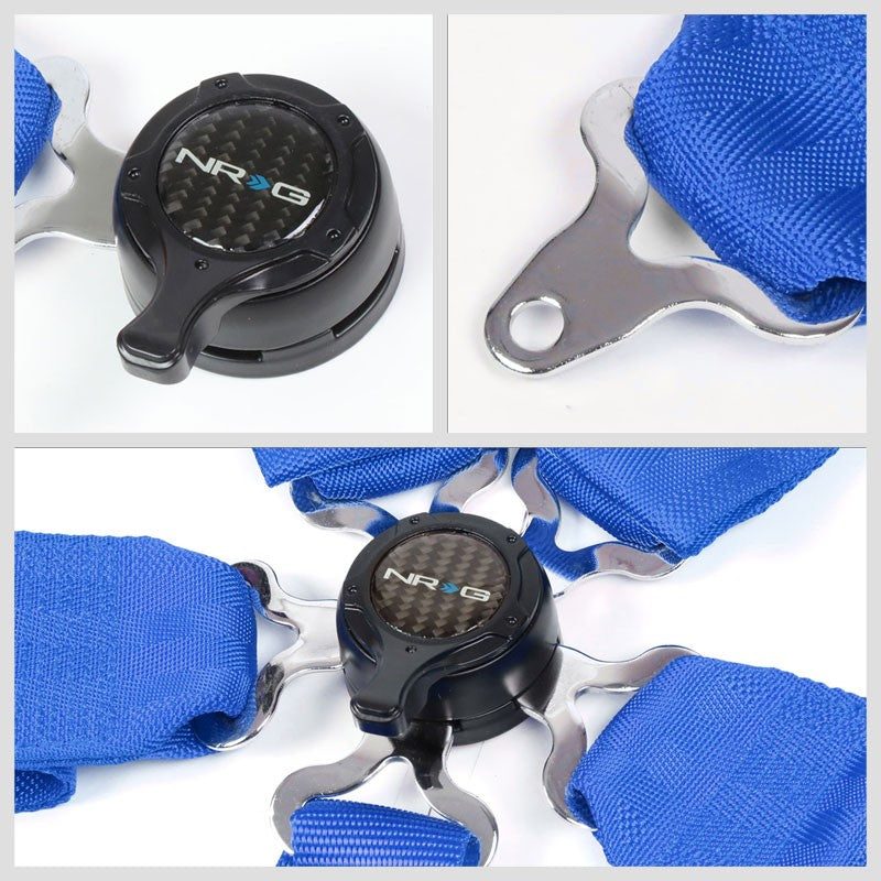 NRG SBH-6PCBL 6-Point Cam Lock Blue Racing Seat Belt Harness Replacement-Seats & Components-BuildFastCar