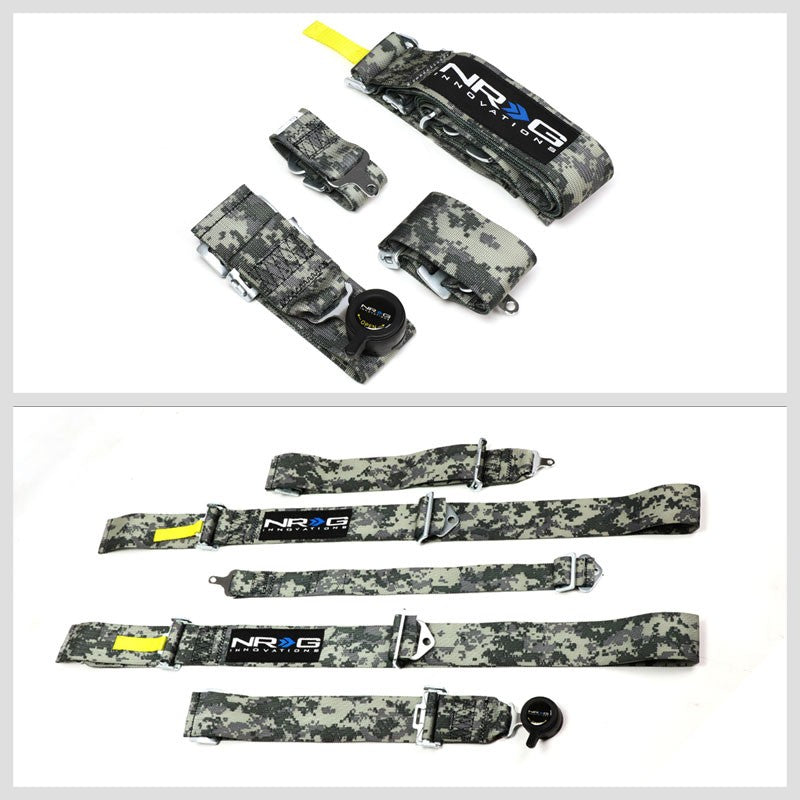 NRG SBH-RS5PCDCAMO-GY 5-Point Cam Lock Digital Camo SFI 16.1 Seat Belt Harness-Seats & Components-BuildFastCar