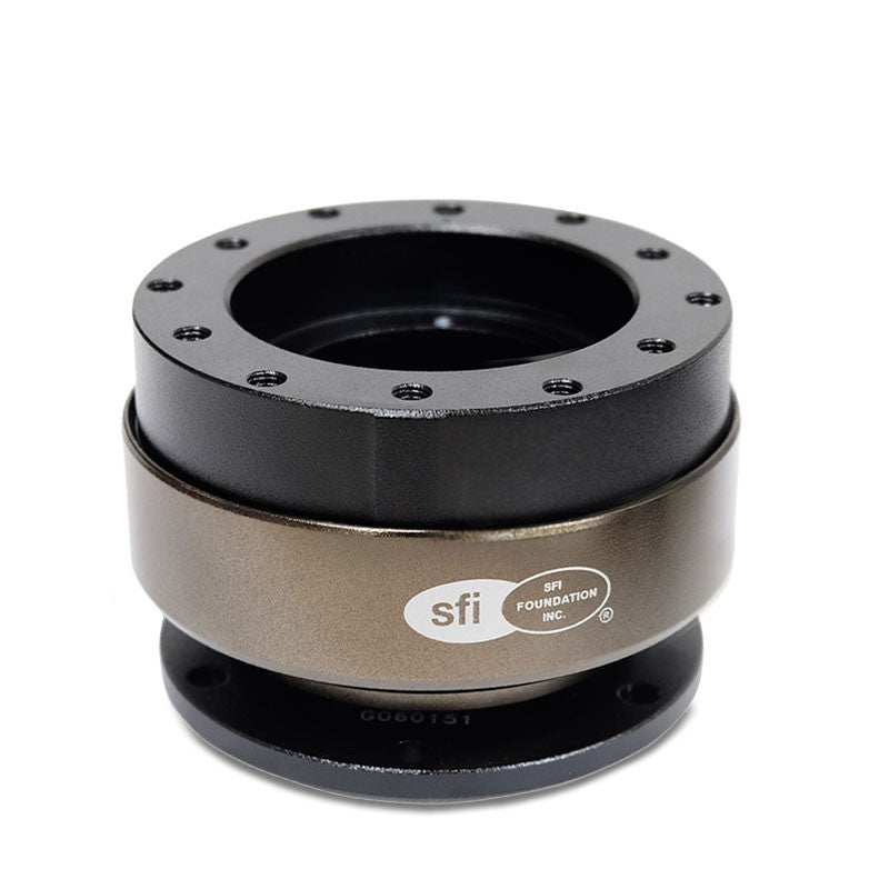 NRG Black Body/Titanium Ring GEN 2.0 Steering Wheel Quick Release Adapter 6-Hole-Interior-BuildFastCar