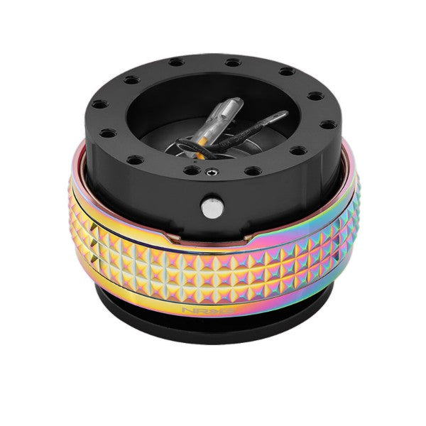 NRG Black Body/Neo Chrome Ring Gen 2.1 Steering Wheel Quick Release Adapter-Interior-BuildFastCar