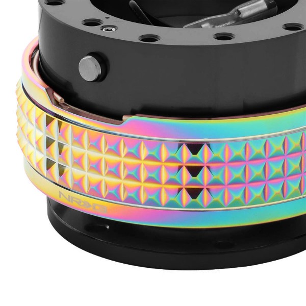 NRG Black Body/Neo Chrome Ring Gen 2.1 Steering Wheel Quick Release Adapter-Interior-BuildFastCar