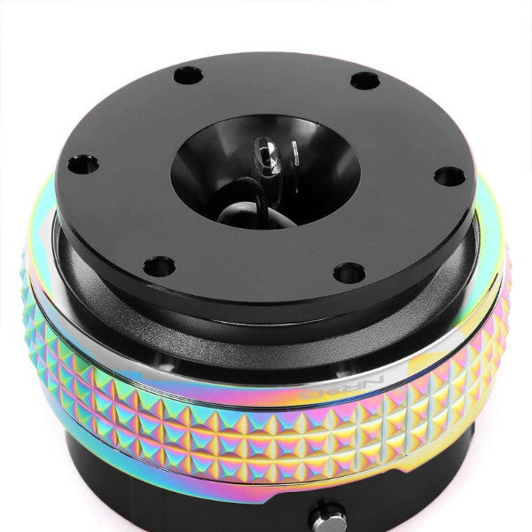 NRG Black Body/Neo Chrome Ring Gen 2.1 Steering Wheel Quick Release Adapter-Interior-BuildFastCar