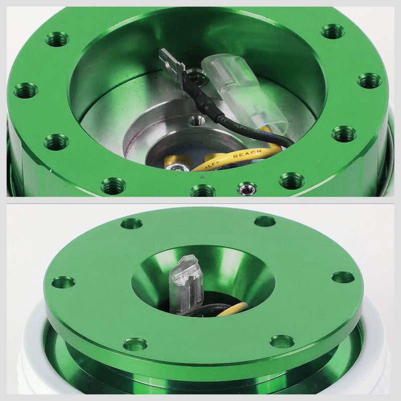 NRG Green Body/Glow Ring Gen 2.1 Steering Wheel Quick Release Adapter 6-Hole-Interior-BuildFastCar