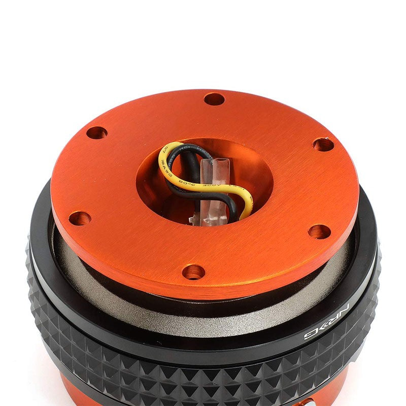 NRG SRK-210OR-BK Gen 2.1 Race Steering Wheel Quick Release Adapter Orange/Black-Steering Wheels & Accessories-BuildFastCar-BFC-NRG-SRK-210OR-BK