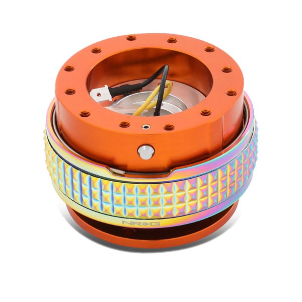 NRG Orange Body/Neo Chrome Ring Gen 2.1 Steering Wheel Quick Release Adapter-Interior-BuildFastCar