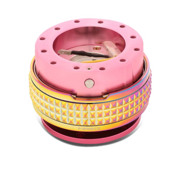 NRG Pink Body/Neo Chrome Ring Gen 2.1 Steering Wheel Quick Release Adapter-Interior-BuildFastCar